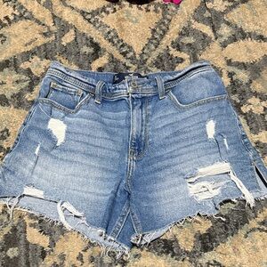 Hollister Women's Light Blue Distressed Jean Shorts